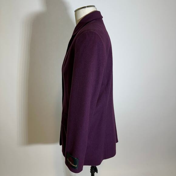 Vintage 90s Norm Thompson Wool Cashmere Blend Blazer Jacket Womens Size 6 Purple - Picture 5 of 11